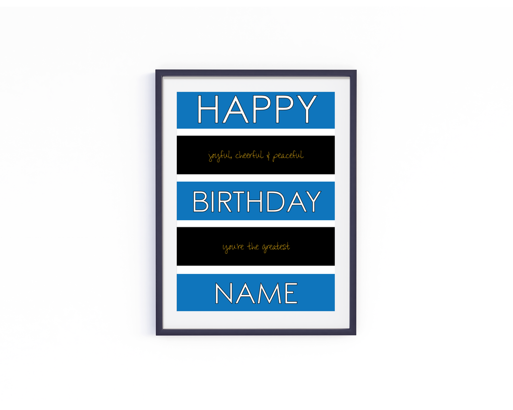 HB Stripes (Black n Blue) Frame