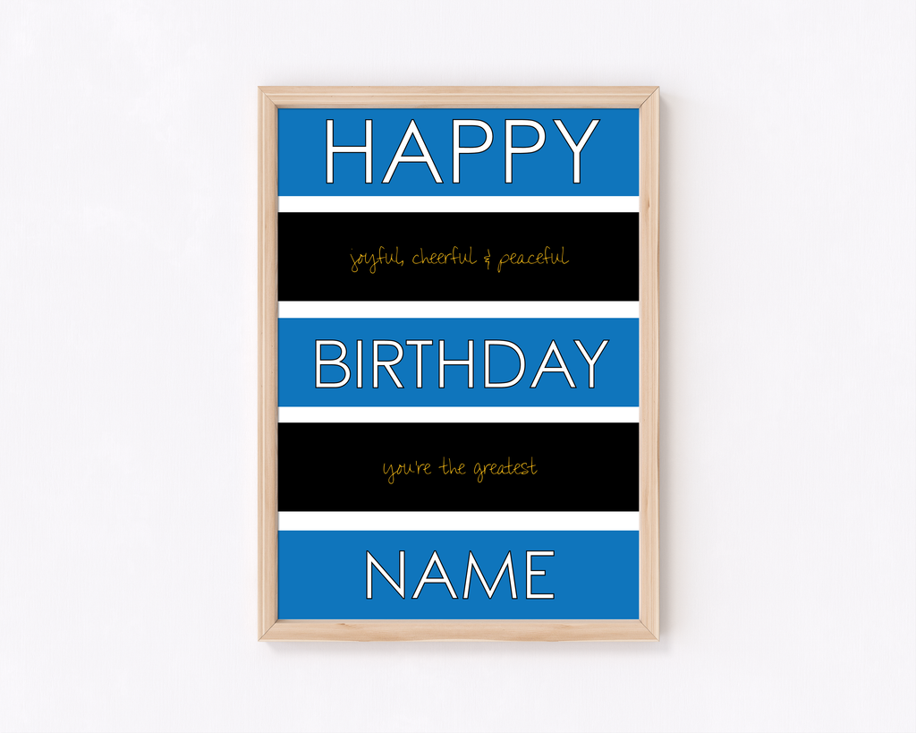 HB Stripes (Black n Blue) Frame