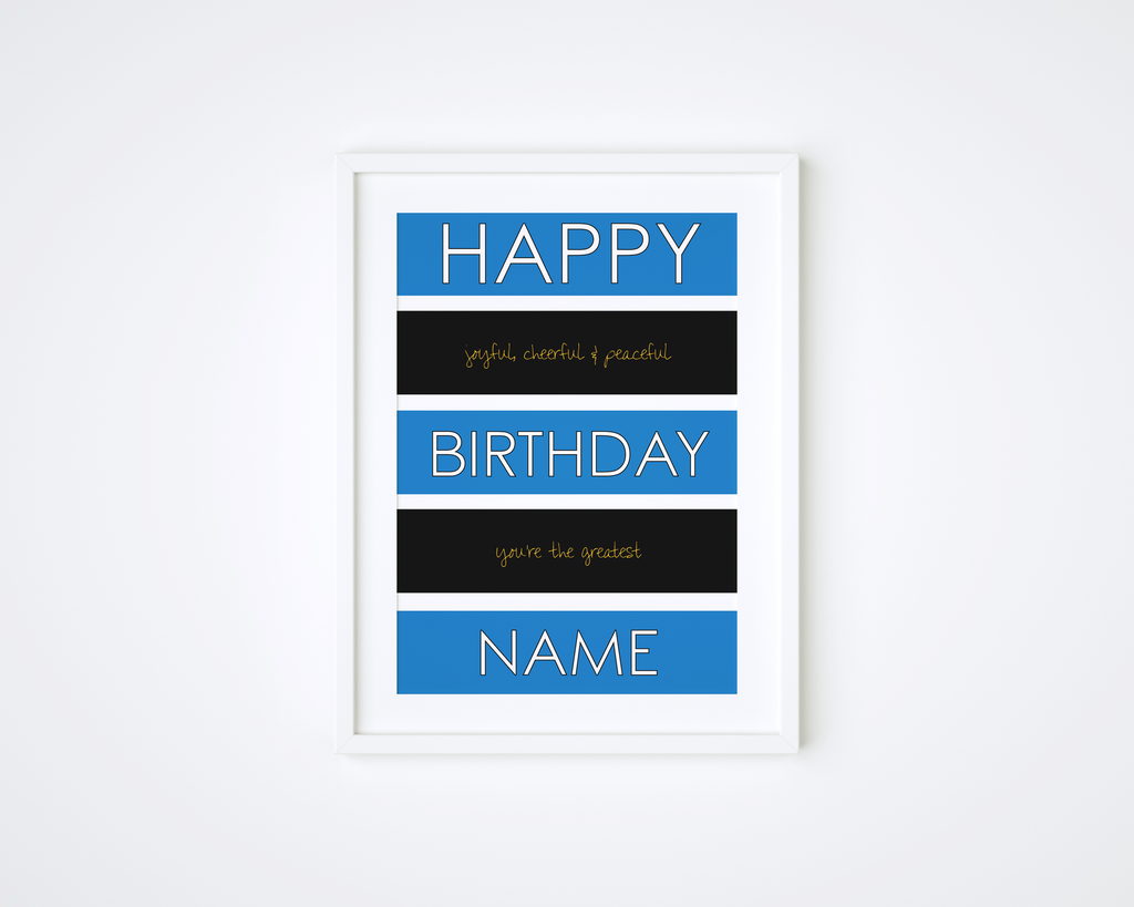 HB Stripes (Black n Blue) Frame