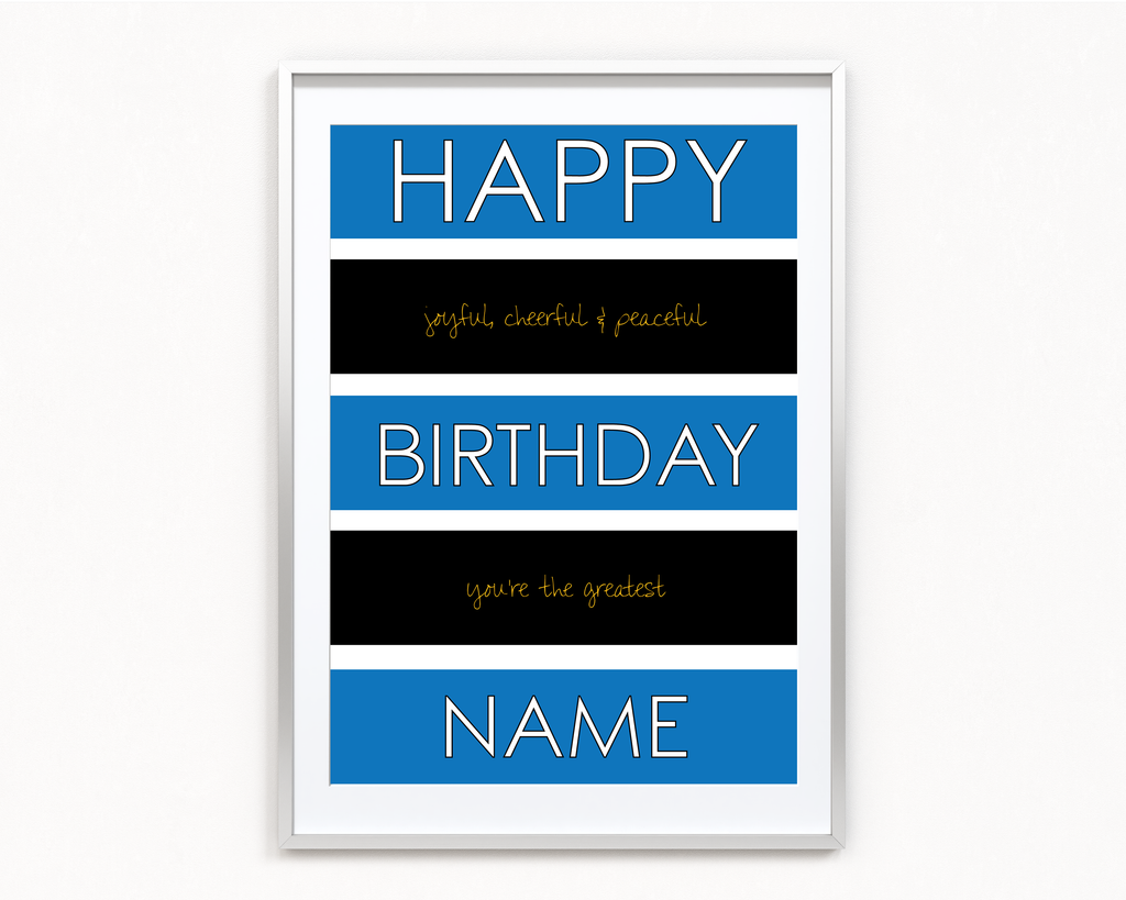 HB Stripes (Black n Blue) Frame