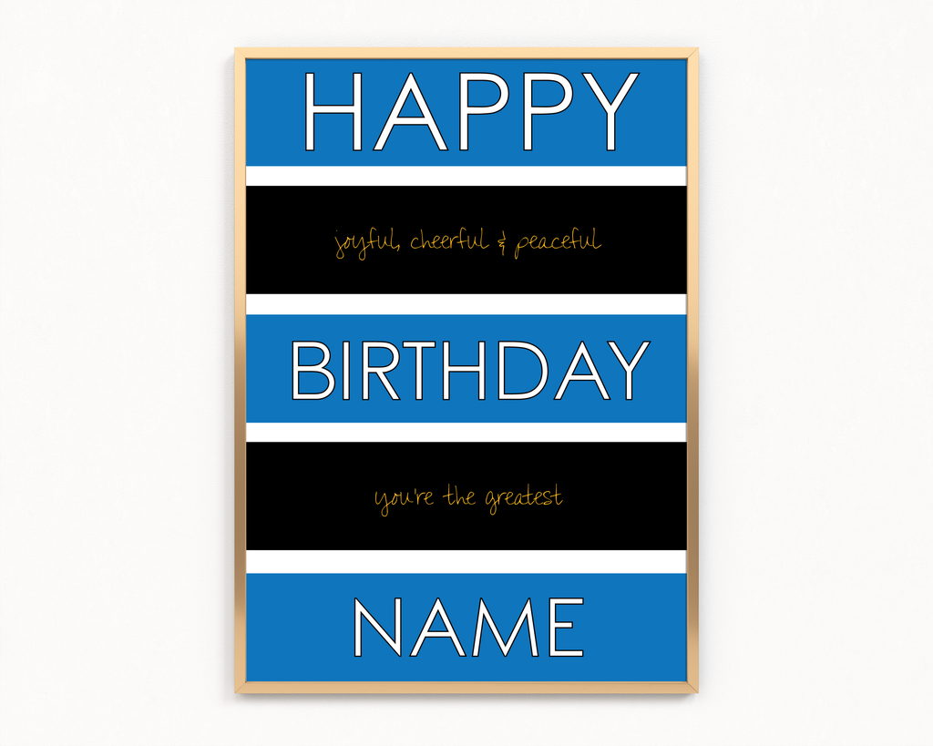 HB Stripes (Black n Blue) Frame