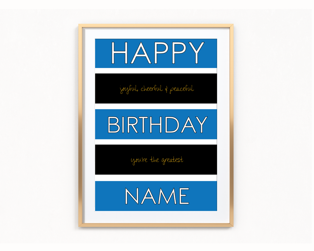 HB Stripes (Black n Blue) Frame