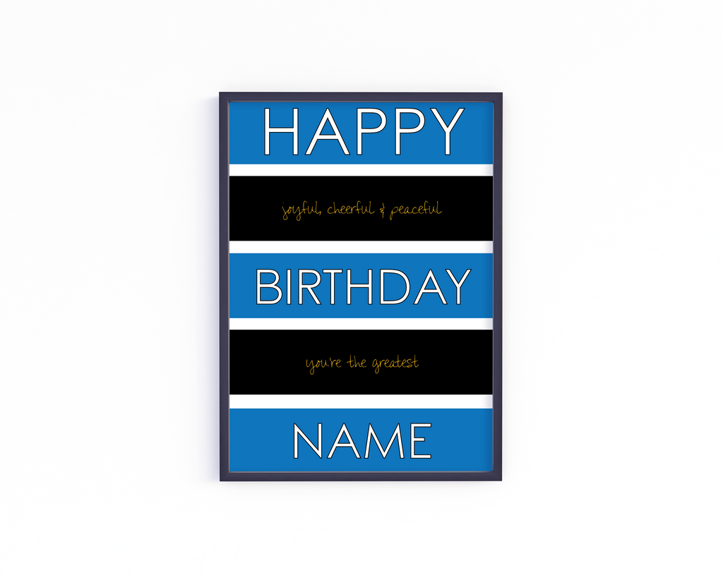 HB Stripes (Black n Blue) Frame